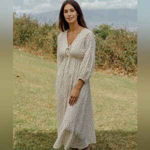 Neuflora cream color with brown floral pattern 100% cotton with elastic waist